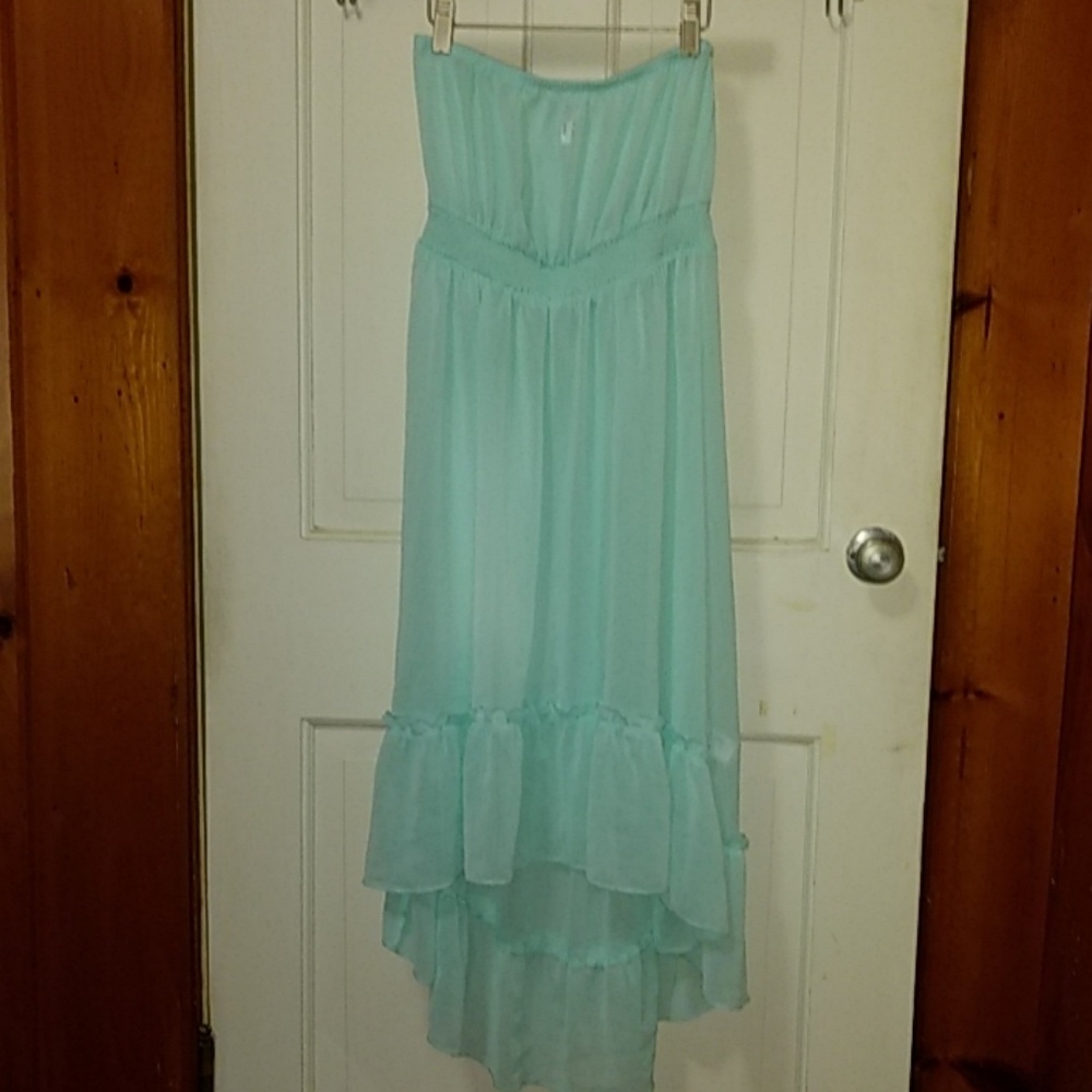 Forever 21 Swim cover up teal high low hem